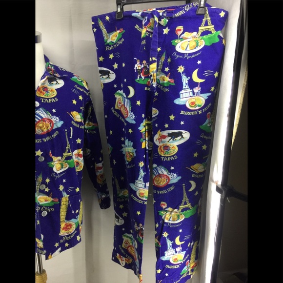 FRANKIE AND JOHNNY FLANNEL PAJAMAS TOP S/ BOTTOM L - Picture 4 of 8